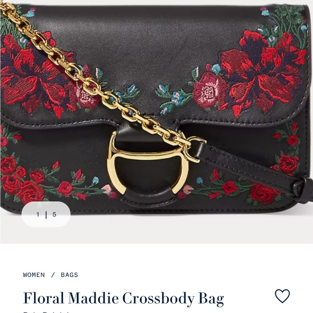 Polo by Ralph Lauren Maddie Floral Embroidered Crossbody - Picture 4 of 16